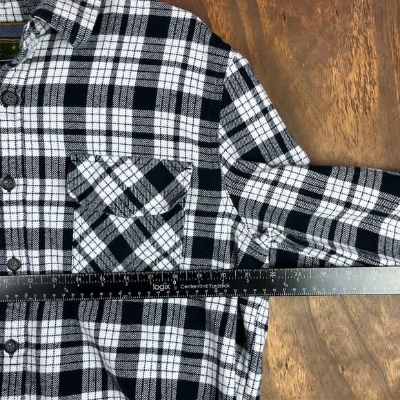 Anchorage Expedition Mens Shirt Black White Plaid Cotton Flannel Outdoors Large - Picture 7 of 12